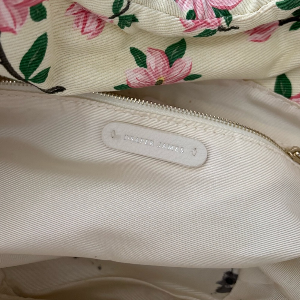Draper James Bag Top Handle Purse Floral Pink Beige Canvas Boho Dainty See Below - Picture 7 of 12